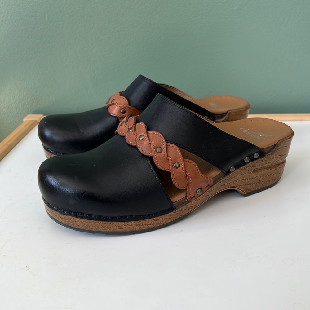 Dansko braided slip on clog